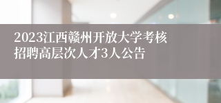 2023江西赣州开放大学考核招聘高层次人才3人公告