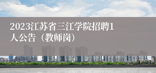 2023江苏省三江学院招聘1人公告（教师岗）