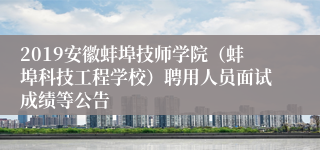 2019安徽蚌埠技师学院（蚌埠科技工程学校）聘用人员面试成绩等公告