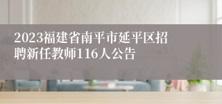 2023福建省南平市延平区招聘新任教师116人公告