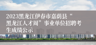2023黑龙江伊春市嘉荫县“黑龙江人才周”事业单位招聘考生成绩公示