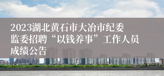 2023湖北黄石市大冶市纪委监委招聘“以钱养事”工作人员成绩公告