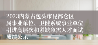 2023内蒙古包头市昆都仑区属事业单位、卫健系统事业单位引进高层次和紧缺急需人才面试成绩公示