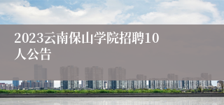 2023云南保山学院招聘10人公告