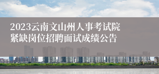 2023云南文山州人事考试院紧缺岗位招聘面试成绩公告