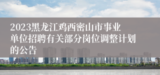 2023黑龙江鸡西密山市事业单位招聘有关部分岗位调整计划的公告