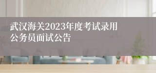 武汉海关2023年度考试录用公务员面试公告