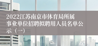 2022江苏南京市体育局所属事业单位招聘拟聘用人员名单公示（一）