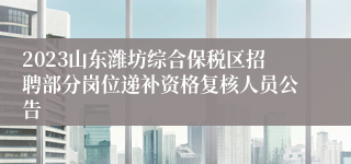2023山东潍坊综合保税区招聘部分岗位递补资格复核人员公告