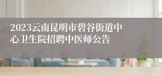 2023云南昆明市碧谷街道中心卫生院招聘中医师公告