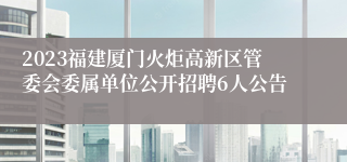 2023福建厦门火炬高新区管委会委属单位公开招聘6人公告