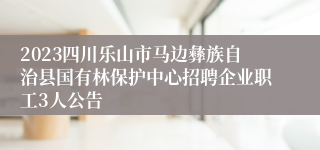 2023四川乐山市马边彝族自治县国有林保护中心招聘企业职工3人公告