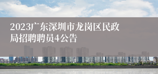 2023广东深圳市龙岗区民政局招聘聘员4公告