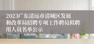 2023广东清远市清城区发展和改革局招聘专项工作聘员拟聘用人员名单公示