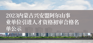 2023内蒙古兴安盟阿尔山事业单位引进人才资格初审合格名单公示
