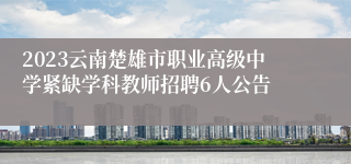 2023云南楚雄市职业高级中学紧缺学科教师招聘6人公告
