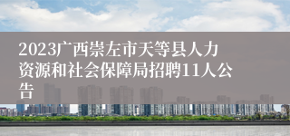 2023广西崇左市天等县人力资源和社会保障局招聘11人公告