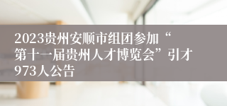 2023贵州安顺市组团参加“第十一届贵州人才博览会”引才973人公告