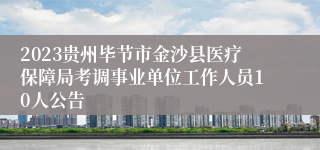 2023贵州毕节市金沙县医疗保障局考调事业单位工作人员10人公告