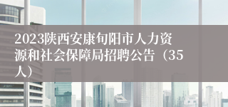 2023陕西安康旬阳市人力资源和社会保障局招聘公告（35人）