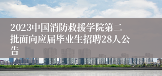 2023中国消防救援学院第二批面向应届毕业生招聘28人公告