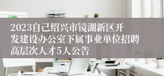 2023自己绍兴市镜湖新区开发建设办公室下属事业单位招聘高层次人才5人公告