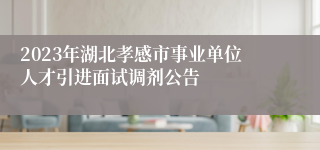 2023年湖北孝感市事业单位人才引进面试调剂公告