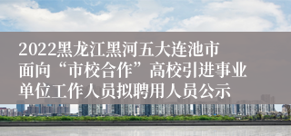2022黑龙江黑河五大连池市面向“市校合作”高校引进事业单位工作人员拟聘用人员公示