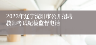 2023年辽宁沈阳市公开招聘教师考试纪检监督电话
