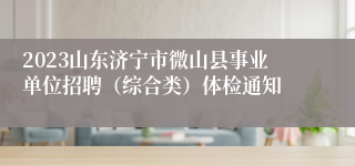 2023山东济宁市微山县事业单位招聘（综合类）体检通知