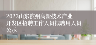 2023山东滨州高新技术产业开发区招聘工作人员拟聘用人员公示