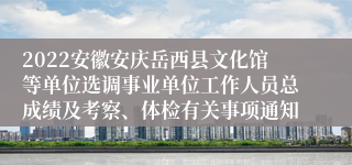 2022安徽安庆岳西县文化馆等单位选调事业单位工作人员总成绩及考察、体检有关事项通知