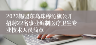 2023锡盟东乌珠穆沁旗公开招聘22名事业编制医疗卫生专业技术人员简章