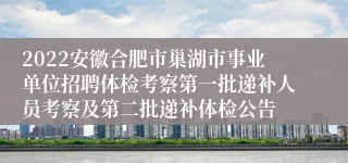 2022安徽合肥市巢湖市事业单位招聘体检考察第一批递补人员考察及第二批递补体检公告