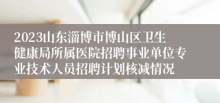 2023山东淄博市博山区卫生健康局所属医院招聘事业单位专业技术人员招聘计划核减情况