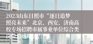 2023山东日照市“逐日追梦照亮未来”北京、西安、济南高校专场招聘市属事业单位综合类岗位总成绩公告