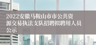 2022安徽马鞍山市市公共资源交易执法支队招聘拟聘用人员公示