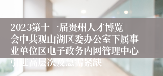2023第十一届贵州人才博览会中共观山湖区委办公室下属事业单位区电子政务内网管理中心引进高层次及急需紧缺
