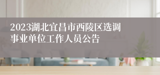 2023湖北宜昌市西陵区选调事业单位工作人员公告