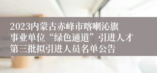 2023内蒙古赤峰市喀喇沁旗事业单位“绿色通道”引进人才第三批拟引进人员名单公告