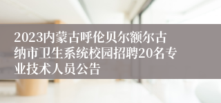 2023内蒙古呼伦贝尔额尔古纳市卫生系统校园招聘20名专业技术人员公告