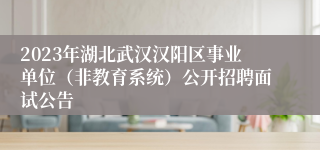 2023年湖北武汉汉阳区事业单位（非教育系统）公开招聘面试公告