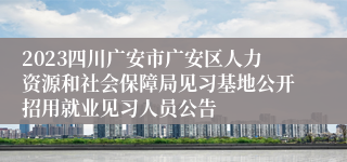 2023四川广安市广安区人力资源和社会保障局见习基地公开招用就业见习人员公告