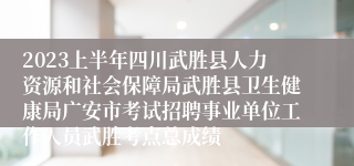 2023上半年四川武胜县人力资源和社会保障局武胜县卫生健康局广安市考试招聘事业单位工作人员武胜考点总成绩