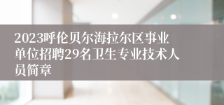 2023呼伦贝尔海拉尔区事业单位招聘29名卫生专业技术人员简章