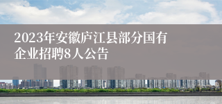 2023年安徽庐江县部分国有企业招聘8人公告
