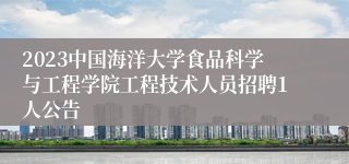 2023中国海洋大学食品科学与工程学院工程技术人员招聘1人公告