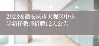 2023安徽安庆市大观区中小学新任教师招聘12人公告