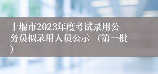 十堰市2023年度考试录用公务员拟录用人员公示 （第一批）