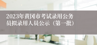 2023年黄冈市考试录用公务员拟录用人员公示（第一批）